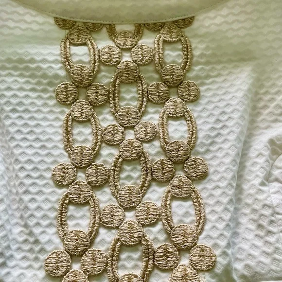 Lilly Pulitzer Jaqueline shift dress in Resort White with gold - Picture 9 of 10